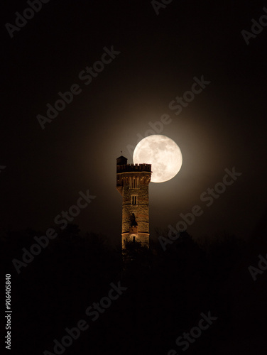 krnov cvilinska rozhledna in the full moon photo