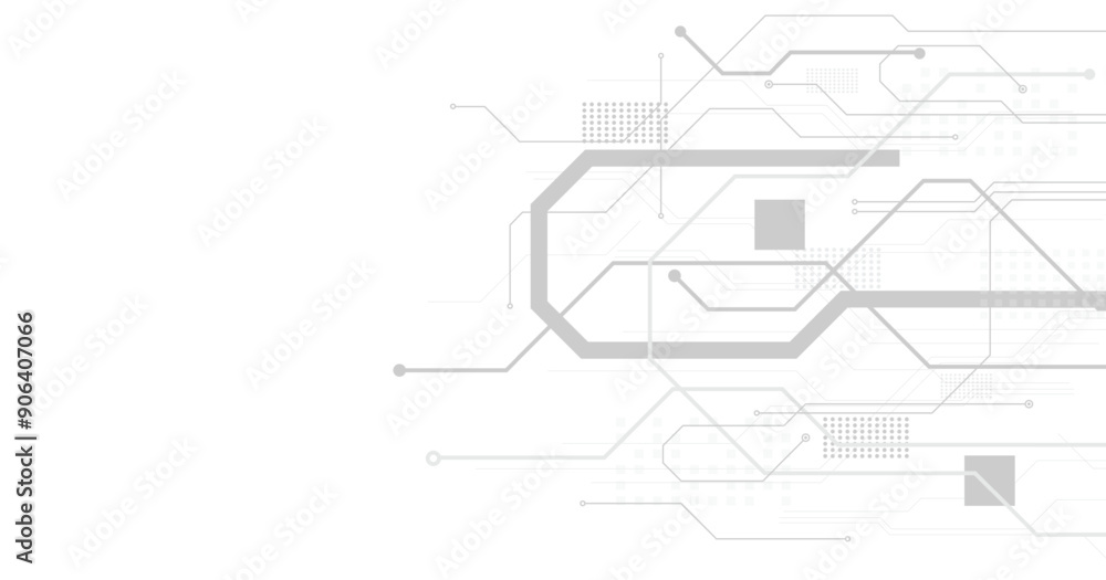 Gray circuit diagram on white background. High-tech circuit board connection system. Vector abstract technology on a white background. Gray circuit diagram on white background. High-tech circuit board connection system. Vector abstract technology on a white background.