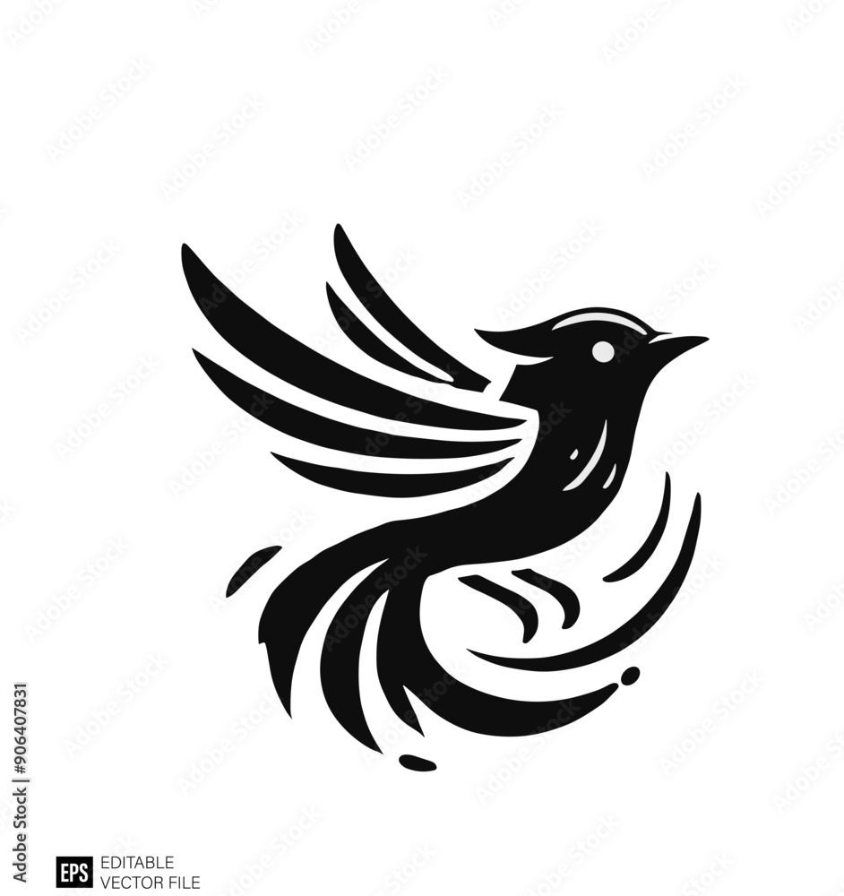 Obraz premium bird vector graphic design black and white clip art silhouette