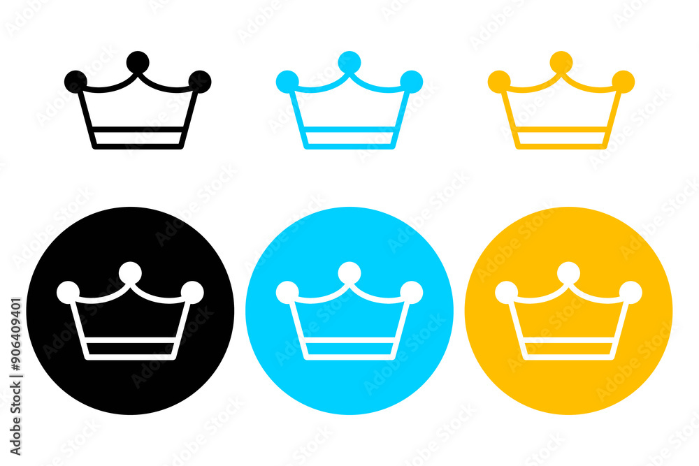 VIP crown badge set icon with simple and modern design VIP crown badge set icon with simple and modern design