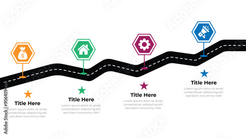 Navigation roadmap infographic timeline concept.