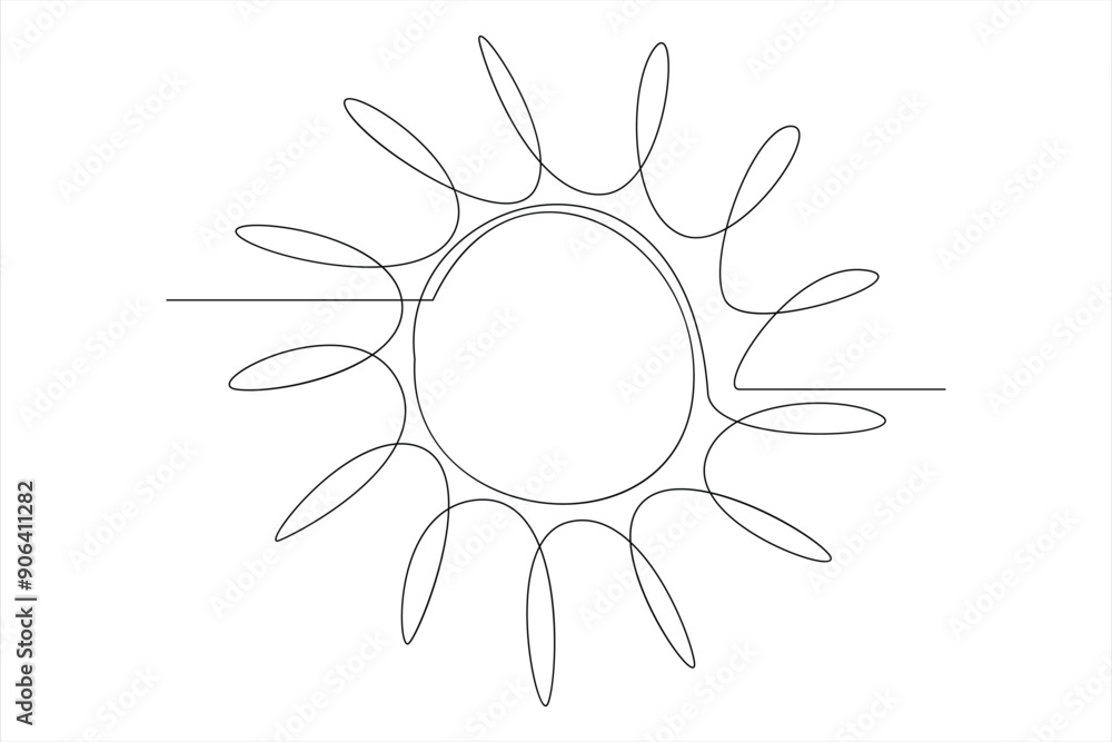 Continuous one line drawing sun art Summer sun contour line sign line art illustration
Continuous one line drawing sun art Summer sun contour line sign line art illustration