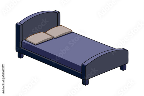 create a bed in a single art vector