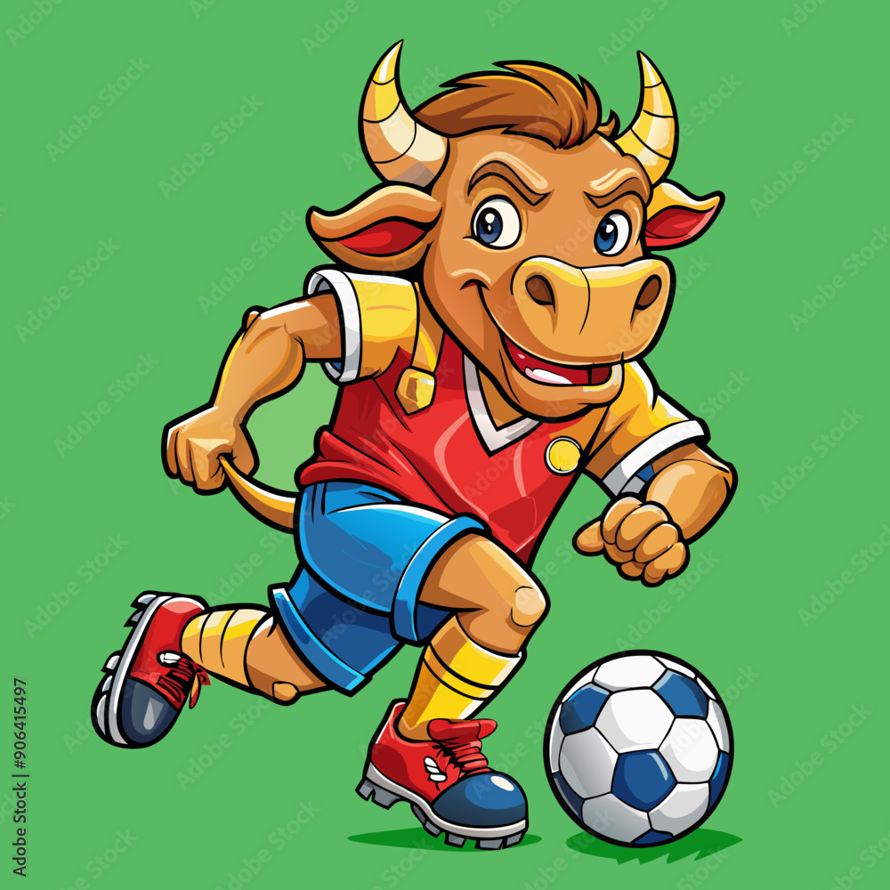Obraz premium bull maskot cartoon vector illustration