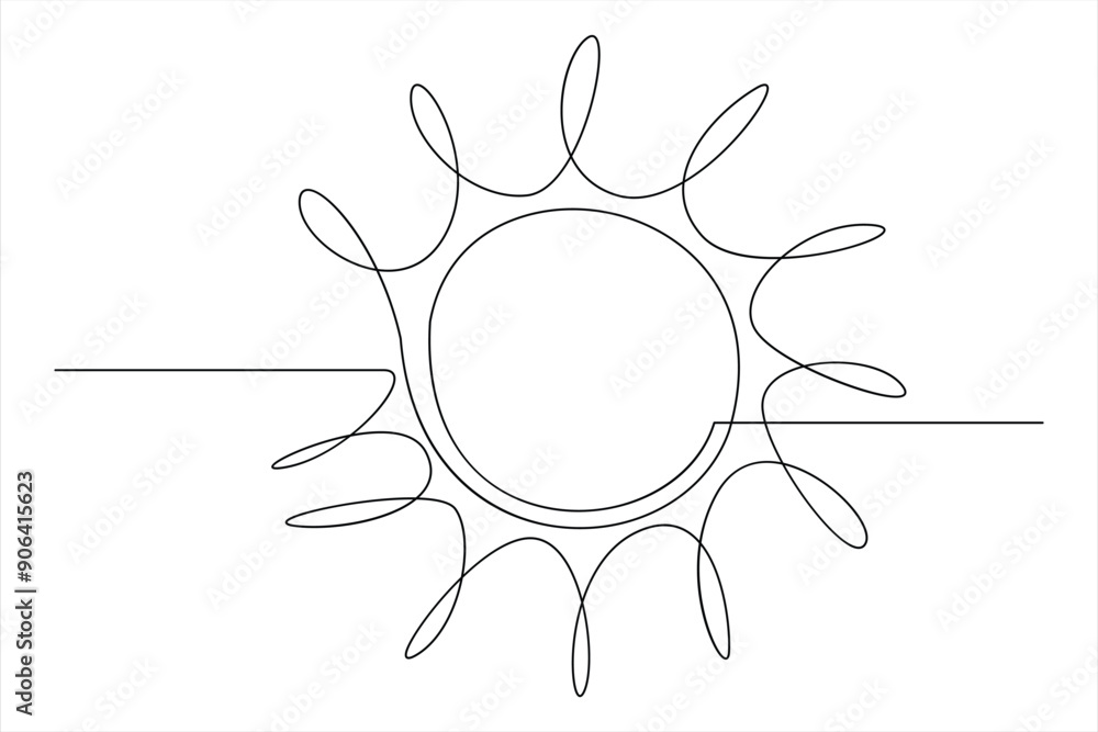 Continuous one line drawing sun art Summer sun contour line sign line art illustration
Continuous one line drawing sun art Summer sun contour line sign line art illustration