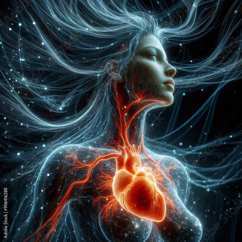 Pulsating Human Heart Close-Up