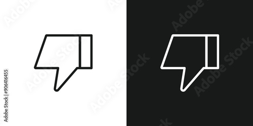 Dislike Hand design icon isolated on black and white. Vector Illustration
