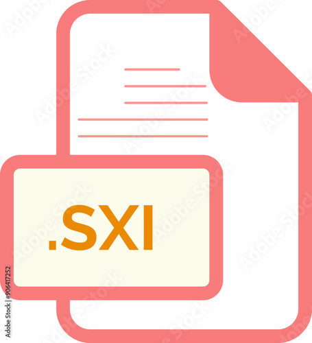 SXI File extension icon color fill rounded corners inside transparent