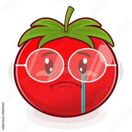 tomato crying face cartoon cute