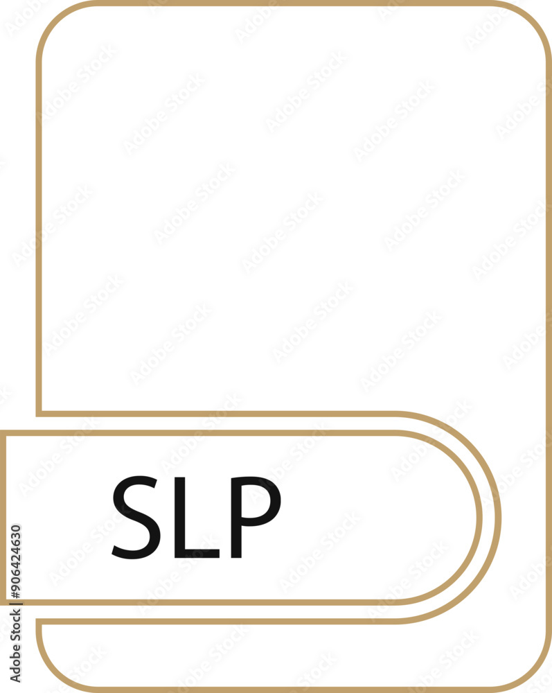 SLP File format icon black outline and light color SLP File format icon black outline and light color