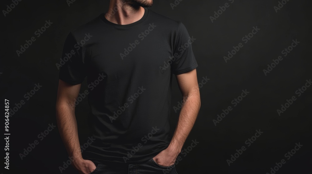 Black T-Shirt front and back, Mock up template for design print Black T-Shirt front and back, Mock up template for design print