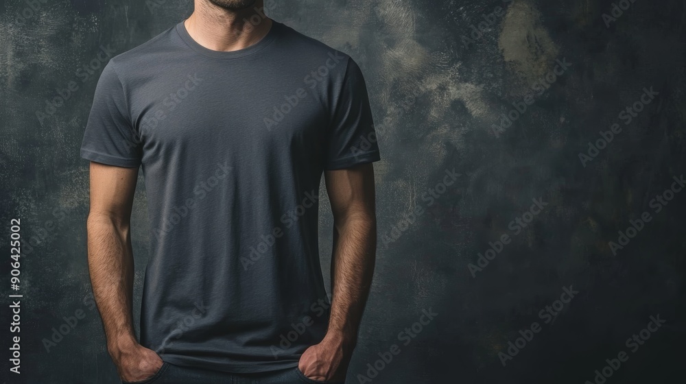 Naklejka premium Black T-Shirt front and back, Mock up template for design print