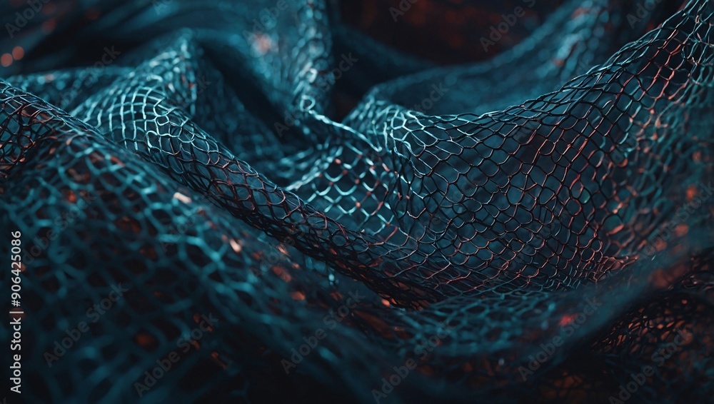 Mesh fabric in an abstract, dreamy concept image Mesh fabric in an abstract, dreamy concept image