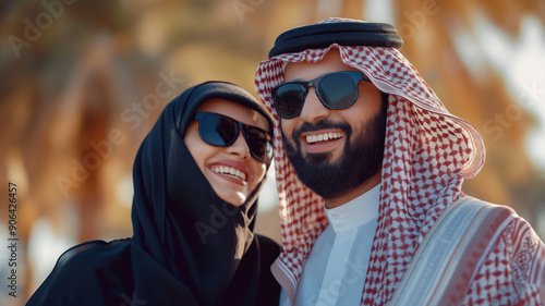  a lovely couple Saudi family are happy together photo