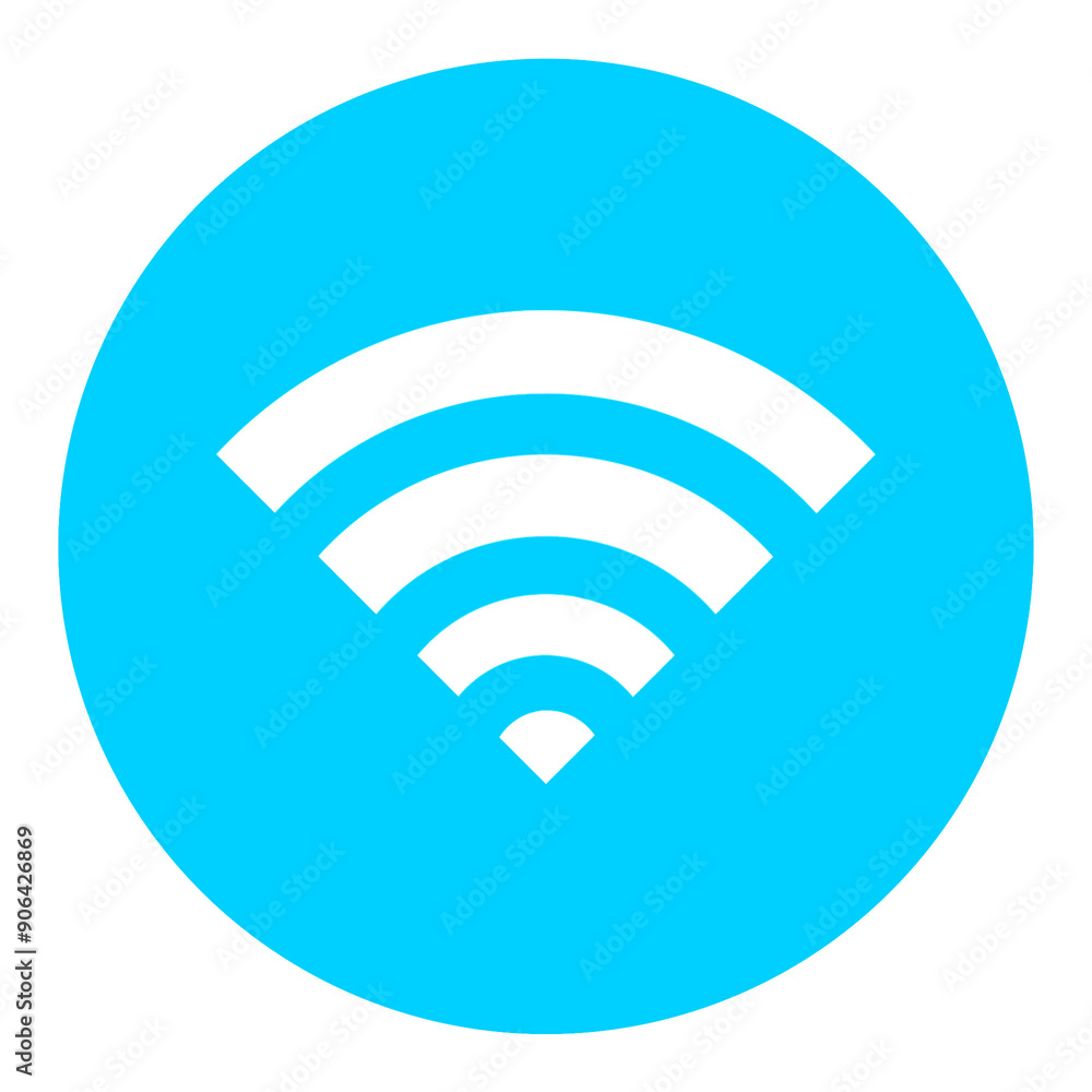 Blue wifi button icon with simple and modern design Blue wifi button icon with simple and modern design