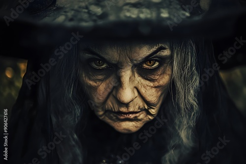 Wicked witch, portrait, Halloween photo