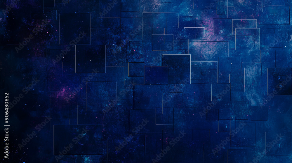 A blue background with a lot of squares and stars. The squares are in different sizes and colors A blue background with a lot of squares and stars. The squares are in different sizes and colors