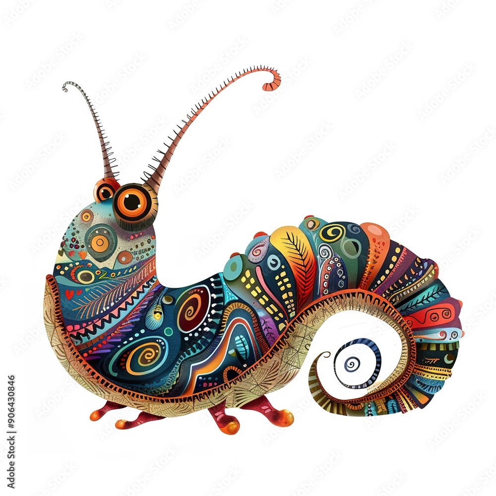 Obraz premium Slug Ethnic Fusion animal fashion cartoon isolated whitebackground 16:9