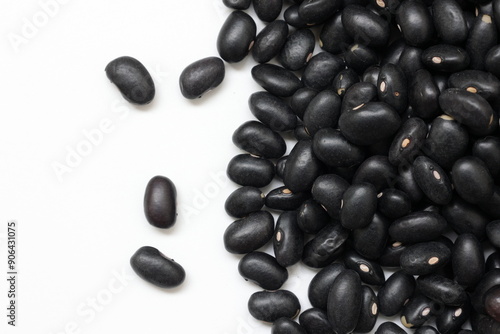 black bean seeds isolated on white 