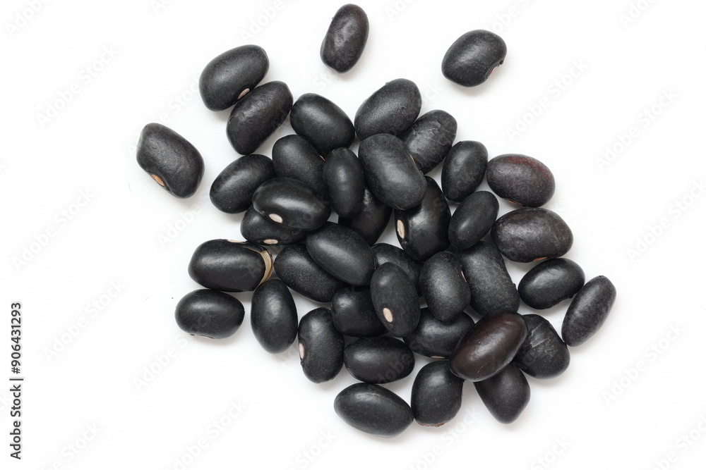 black bean seeds isolated on white background black bean seeds isolated on white background