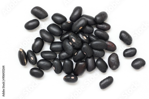 black bean seeds isolated on white 