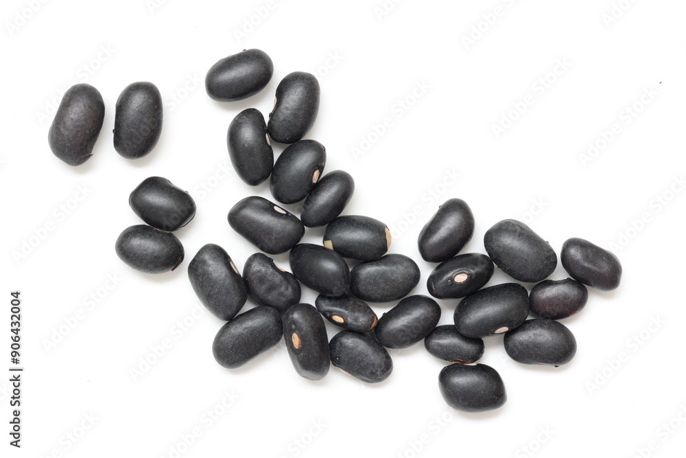 black bean seeds isolated on white background black bean seeds isolated on white background