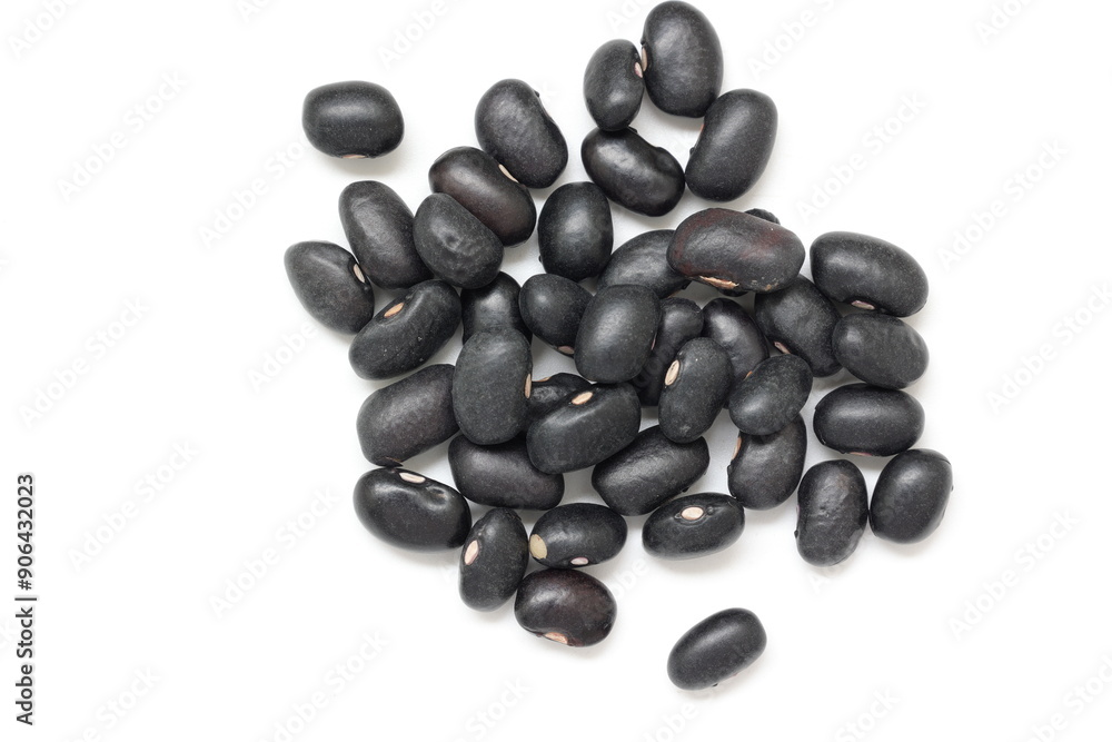 black bean seeds isolate on white background black bean seeds isolate on white background