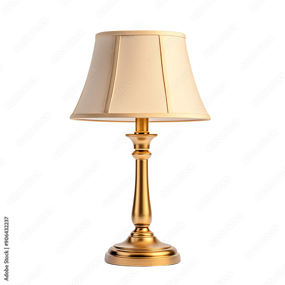 Elegant gold lamp with a soft fabric shade, perfect for adding warmth and style to any room decor. Elegant gold lamp with a soft fabric shade, perfect for adding warmth and style to any room decor.
