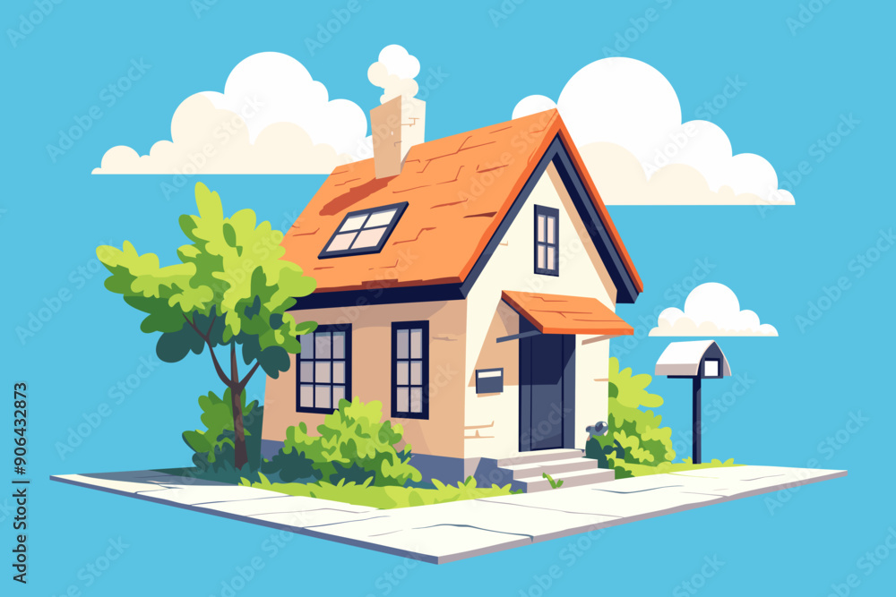Flat Icon of House Specific Contract, vector Flat Icon of House Specific Contract, vector