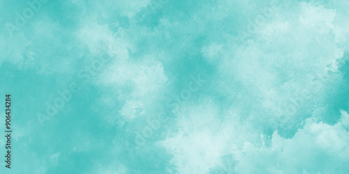 cloudy and stained Sky blue shades watercolor background, Abstract hand paint random staind blue sky, The summer is colorful clearing day Good weather with natural clouds.