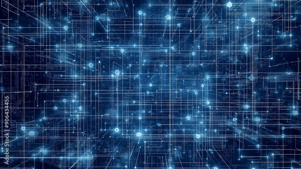 A blue and white image of squares and rectangles with a lot of lines. The image is abstract and has a futuristic feel to it A blue and white image of squares and rectangles with a lot of lines. The image is abstract and has a futuristic feel to it