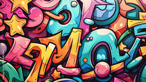 Wallpaper Mural  colourful UHD wallpaper.Abstract Colorful Graffiti Pattern.Generative AI	 Torontodigital.ca