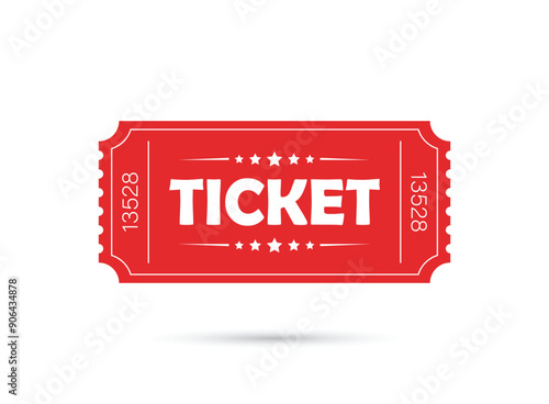 Ticket icon in flat style. Coupon vector illustration on isolated background. Admit one sign business concept.