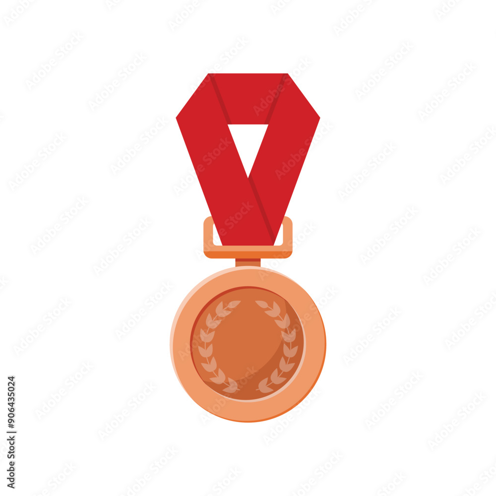 Bronze medal icon in flat style. Trophy award vector illustration on isolated background. Winner sign business concept. Bronze medal icon in flat style. Trophy award vector illustration on isolated background. Winner sign business concept.