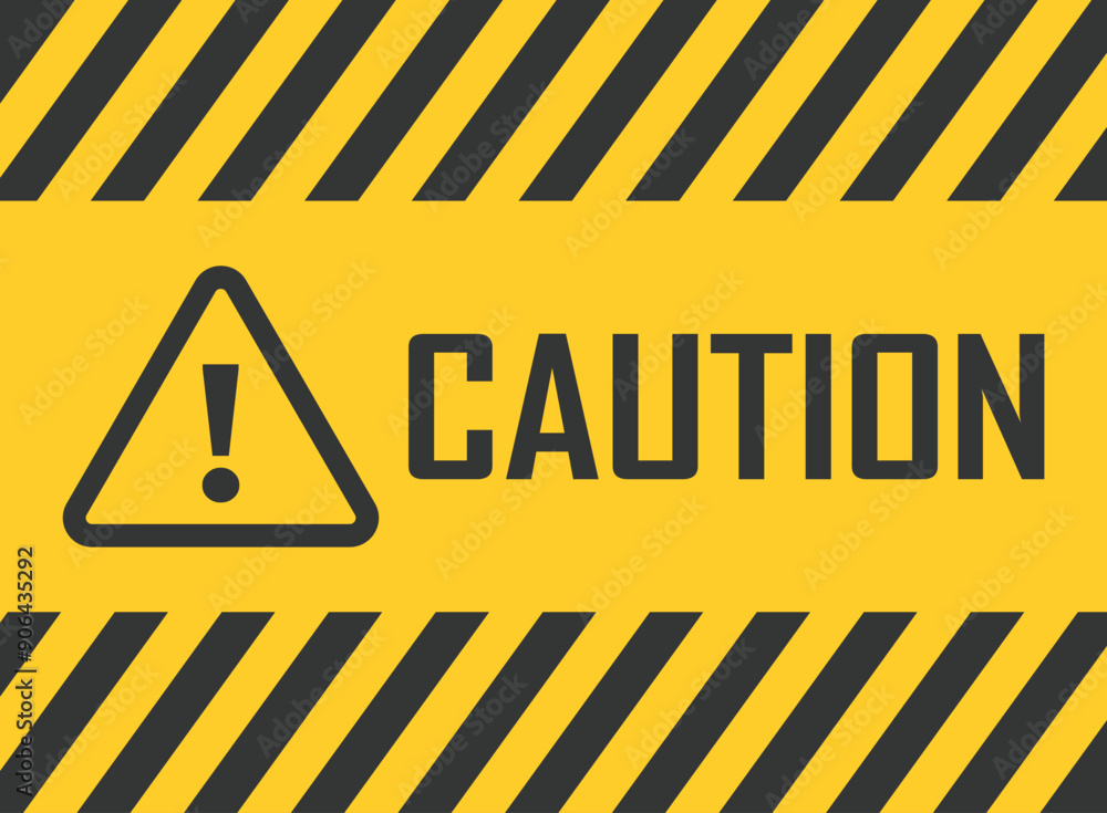 Caution, warning icon in flat style. Stop vector illustration on isolated background. Do not enter sign business concept. Caution, warning icon in flat style. Stop vector illustration on isolated background. Do not enter sign business concept.