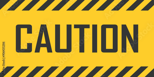 Caution, warning icon in flat style. Stop vector illustration on isolated background. Do not enter sign business concept.