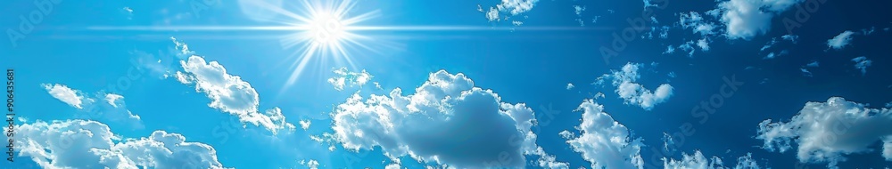 Obraz premium Abstract Sky Background with Sun Shapes, a Visual Representation of the Radiant Blue Heavens and Solar Energy