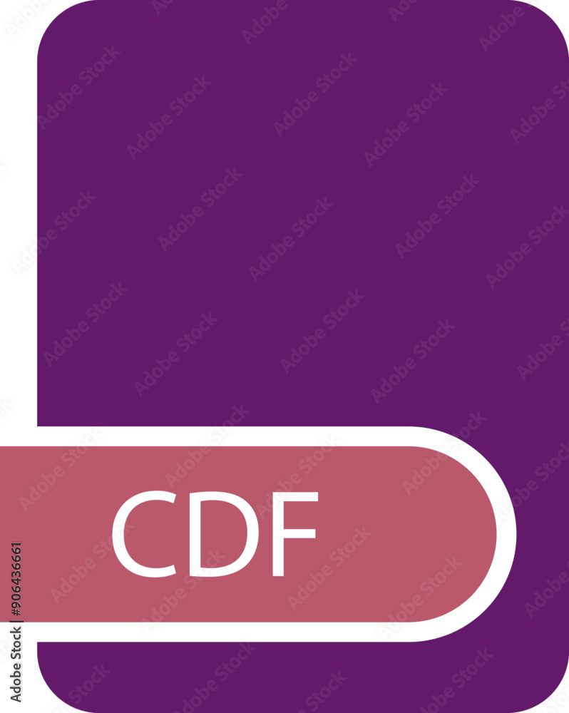 CDF File format icon with contour CDF File format icon with contour