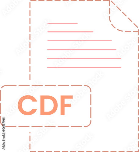 CDF icon black rounded dashed outline