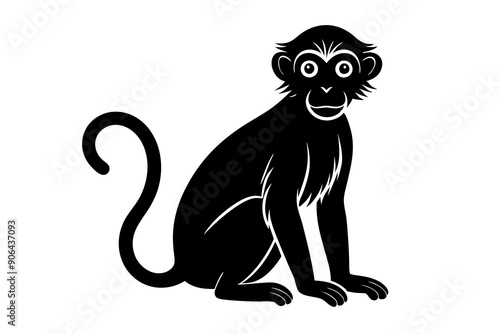 
Monkey silhouette, Monkey icon vector illustration

