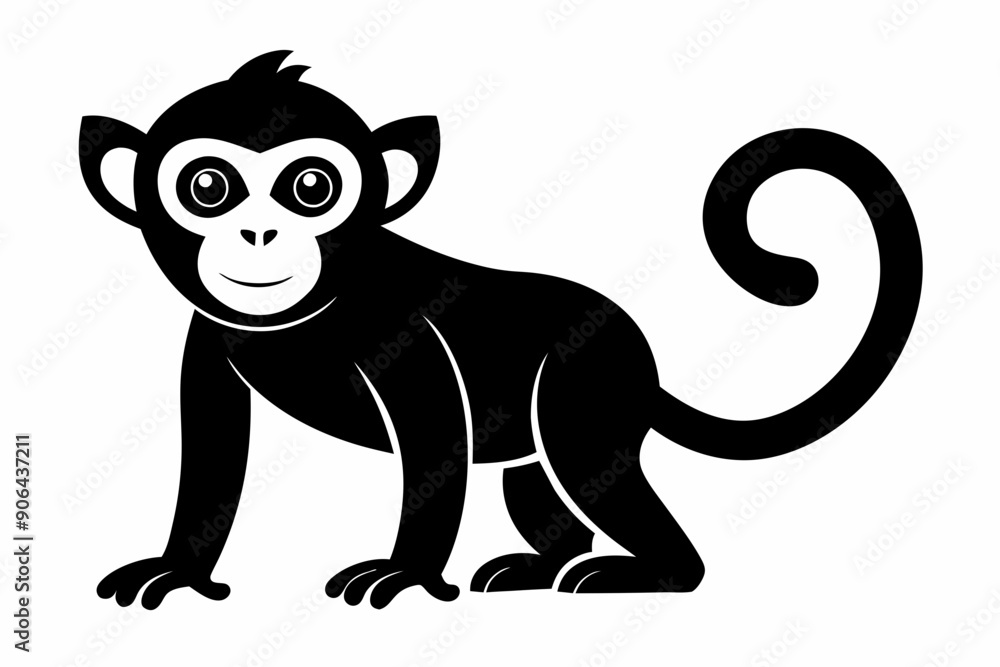 Obraz premium Monkey silhouette, Monkey icon vector illustration