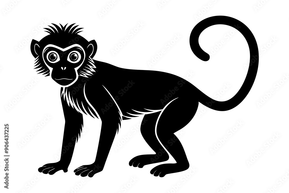 Obraz premium Monkey silhouette, Monkey icon vector illustration 
