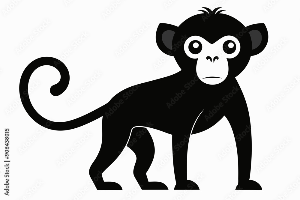 Fototapeta premium Monkey silhouette, Monkey icon vector illustration 