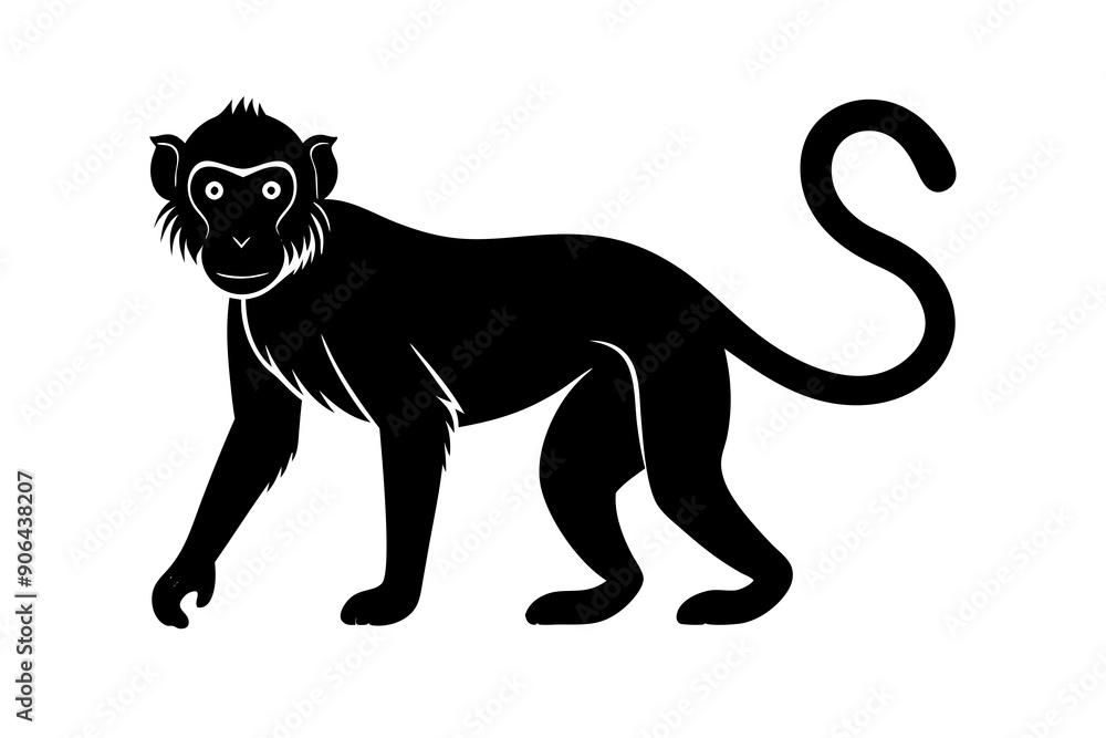 Obraz premium Monkey silhouette, Monkey icon vector illustration 