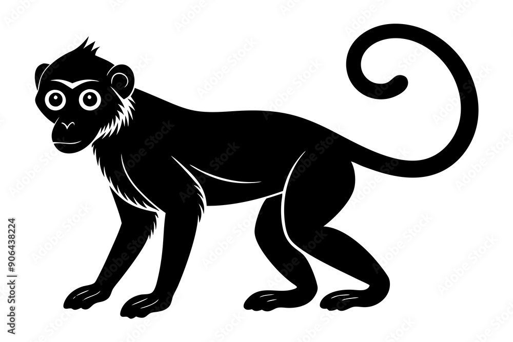 Monkey silhouette, Monkey icon vector illustration
Monkey silhouette, Monkey icon vector illustration