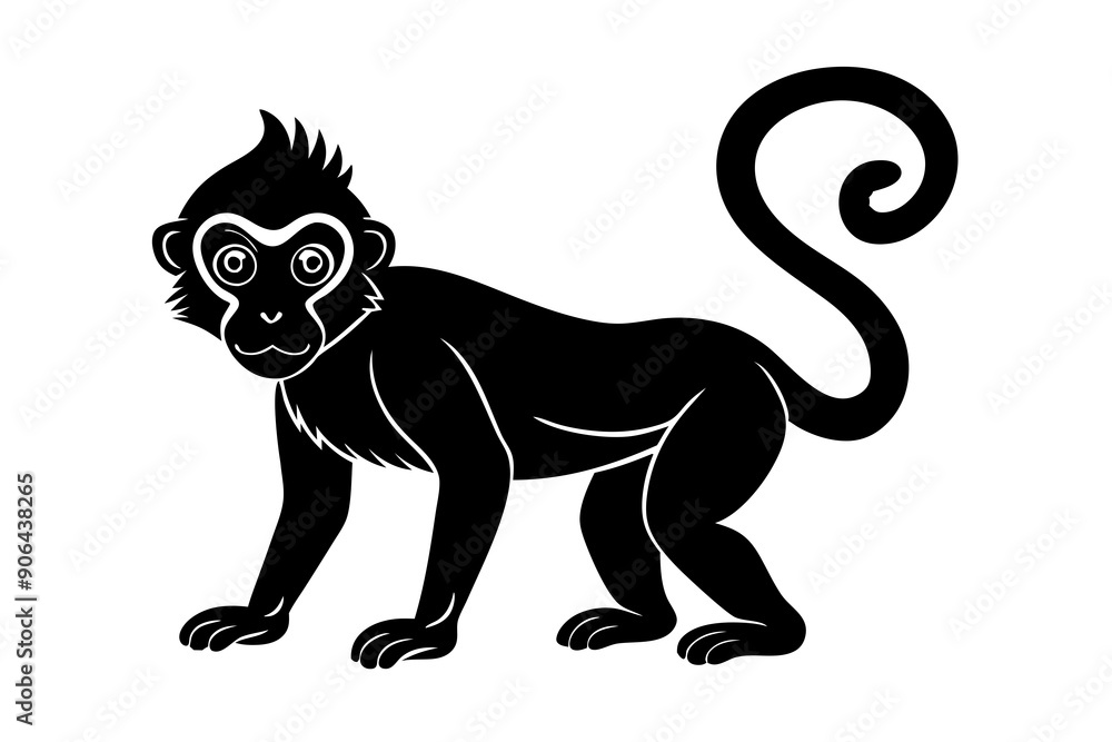 Monkey silhouette, Monkey icon vector illustration
Monkey silhouette, Monkey icon vector illustration