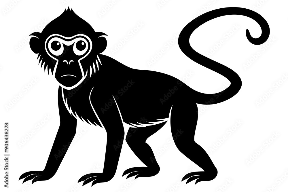 Monkey silhouette, Monkey icon vector illustration
Monkey silhouette, Monkey icon vector illustration