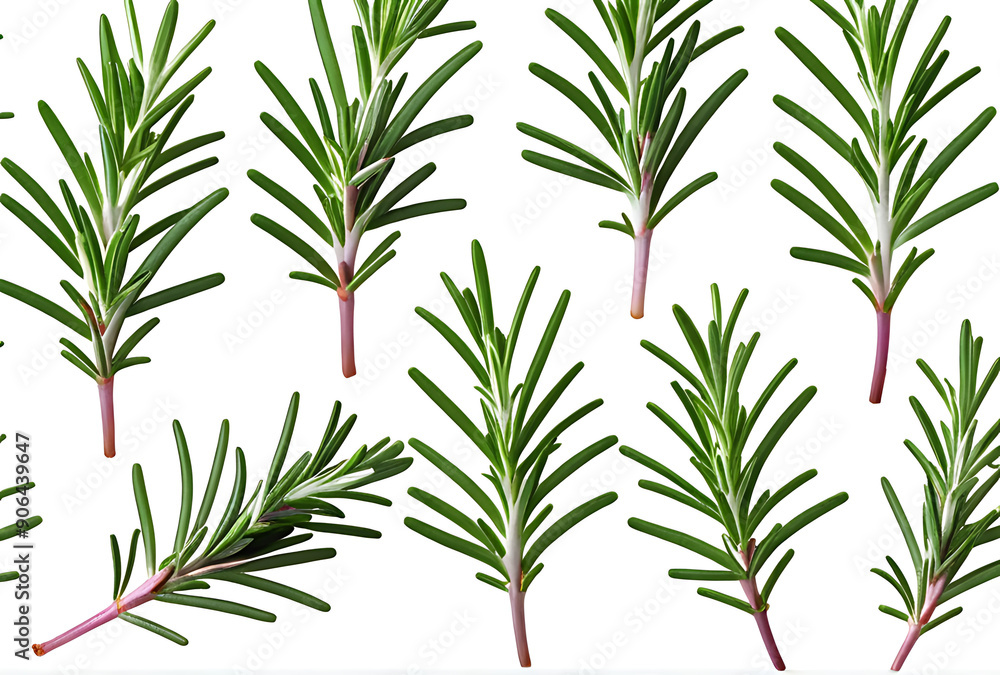 Fototapeta premium bunch fresh rosemary white background high resolution high details vibrant