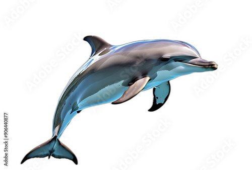 dolphin isolated white background high resolution high details vibrant photo