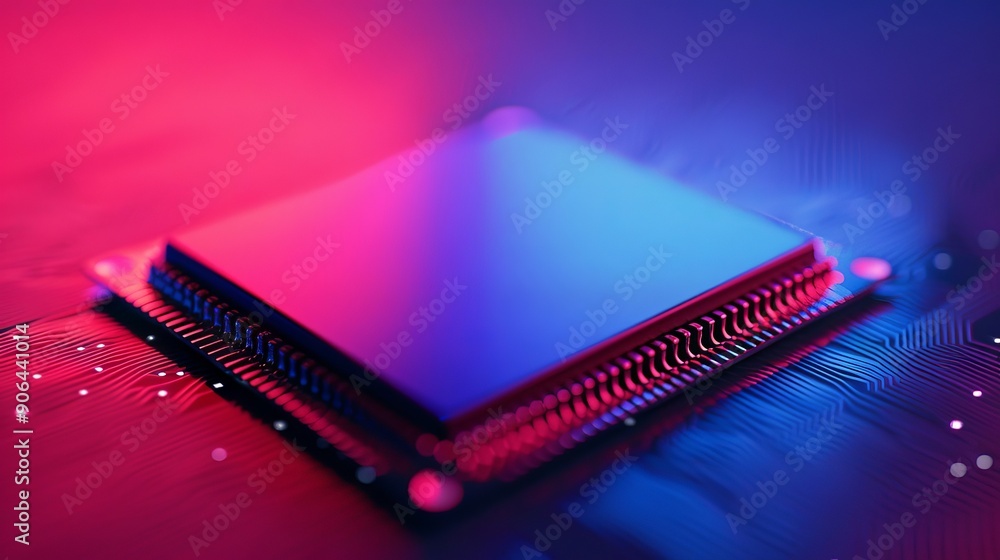 computer chip on blue background computer chip on blue background